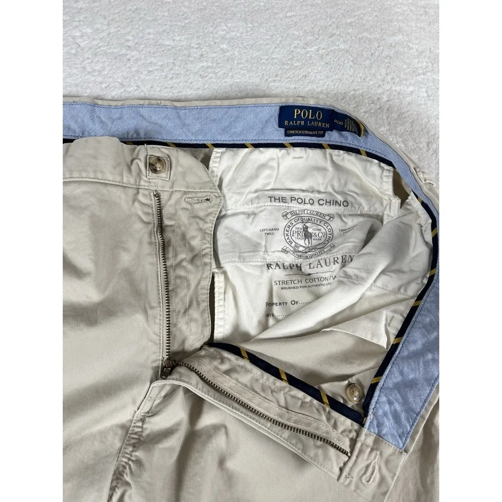 Polo Ralph Lauren Stretch Straight Fit Khaki Chino Pants Mens Sz 40x30 (42x29.5)